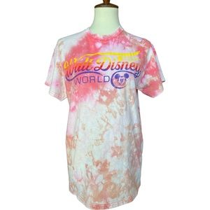 Disney Pink Reverse Tie-Dye Retro T-Shirt Size Medium